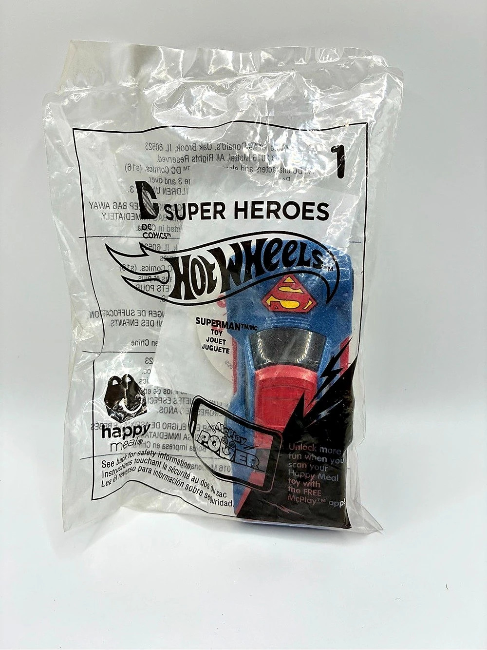 Hot Wheels Superman (Driftsta) DC Super Heroes Happy Meal Toy (Driftsta) Happy